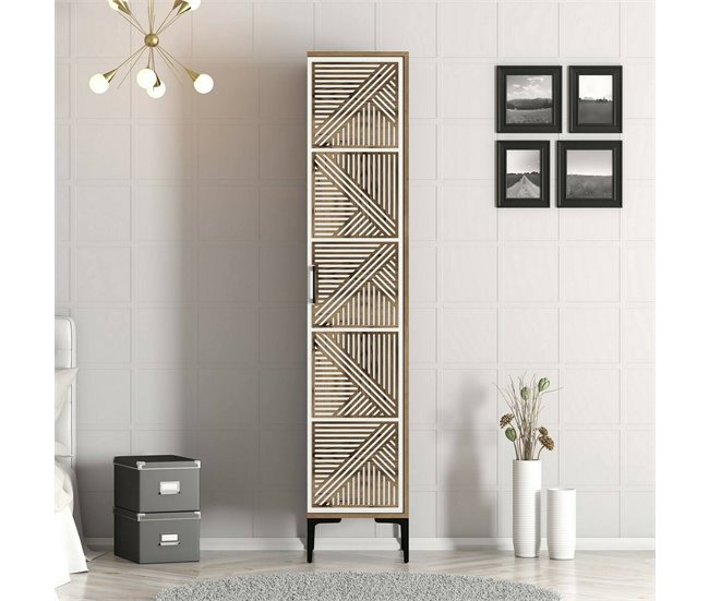 Armário multiuso com 1 porta efeito madeira Carvalho Artisan