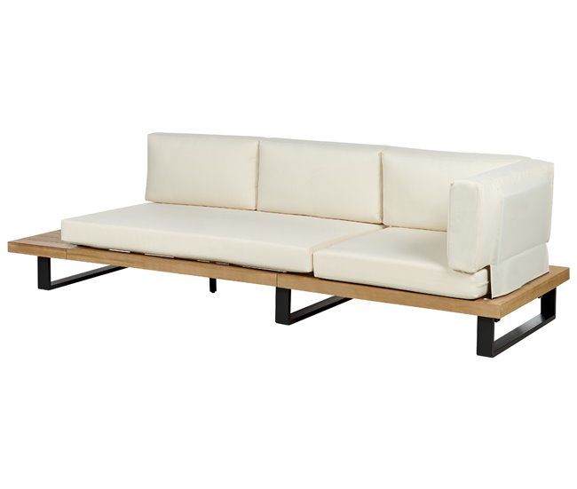 Beliani Conjunto lounge MYKONOS Branco/ Bege