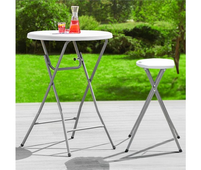 Pack 10 Bancos Altos Dobráveis ​​Thinia Home Branco