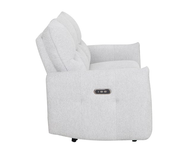 Sofá 3 lugares com 2 assentos relax elétricos DILAN cinza claro Cinza