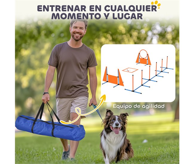 Conjunto de Treino e Agilidade ABS, PE, Tecido Oxford PawHut Laranja