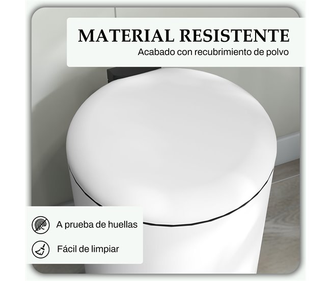 Balde de Lixo Metal e PP HOMCOM, casa - cozinha Cru