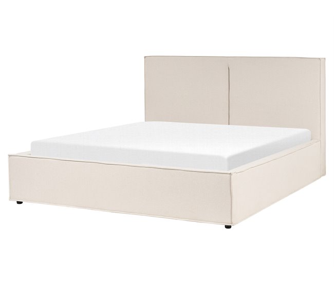 Beliani Cama com estrado Poliéster MOISSAC 177x224 Bege