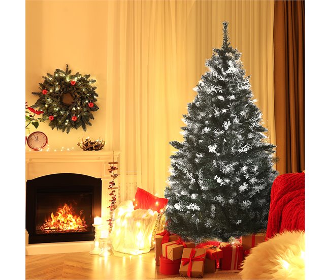 Árvore de Natal PVC e Aço HOMCOM, casa - natal Verde