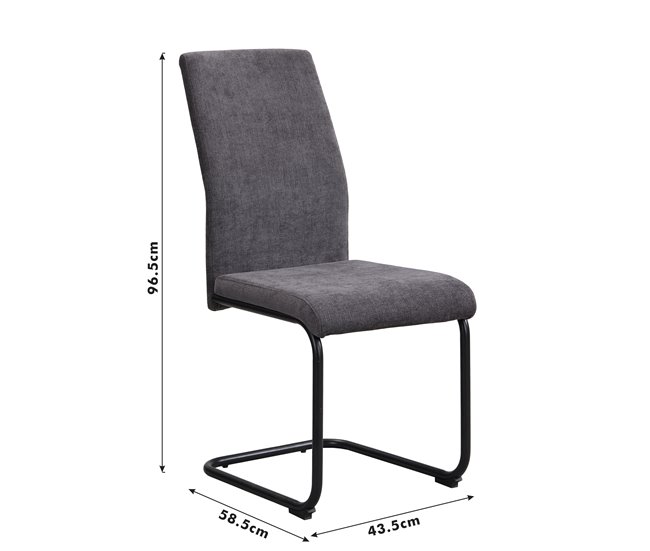 Conjunto de 4 cadeiras TONI  Cinza Escuro