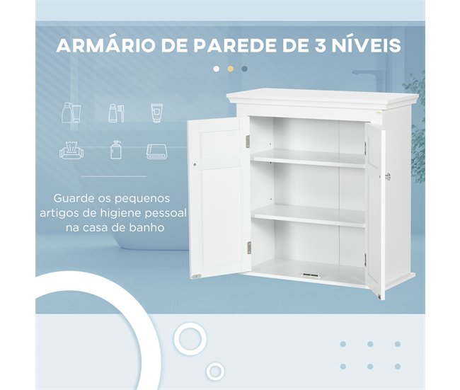 Armário de Parede Casa de Banho MDF kleankin Branco