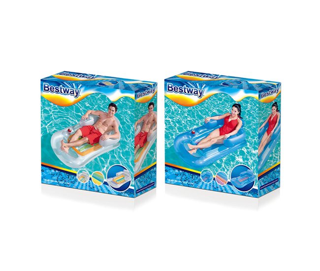 Cadeirão de piscina insuflável Azul