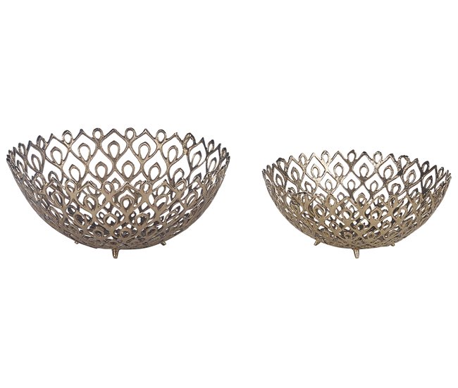 Beliani Cesto decorativo GROGOL Dourado