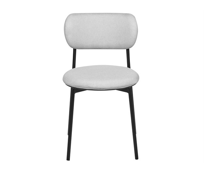 Beliani Silla de comedor CASEY Cinza Claro