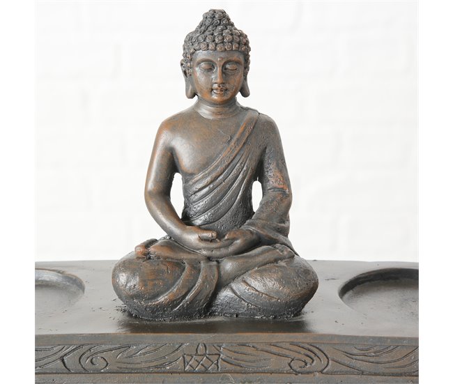 Porta-velas BUDDHA cor castanho Castanho