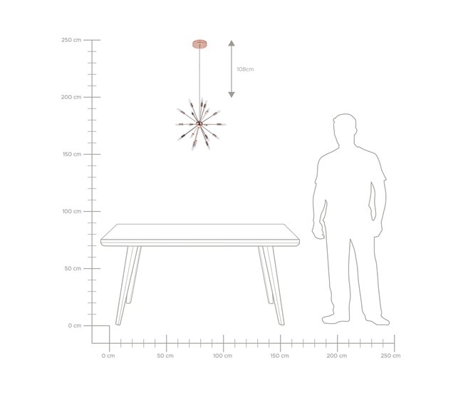 Beliani Candeeiro de tecto MAGUSE Castanho