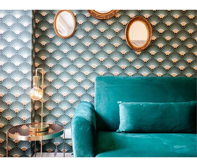 Beliani Mesa auxiliar LUCEA 40x40 Dourado