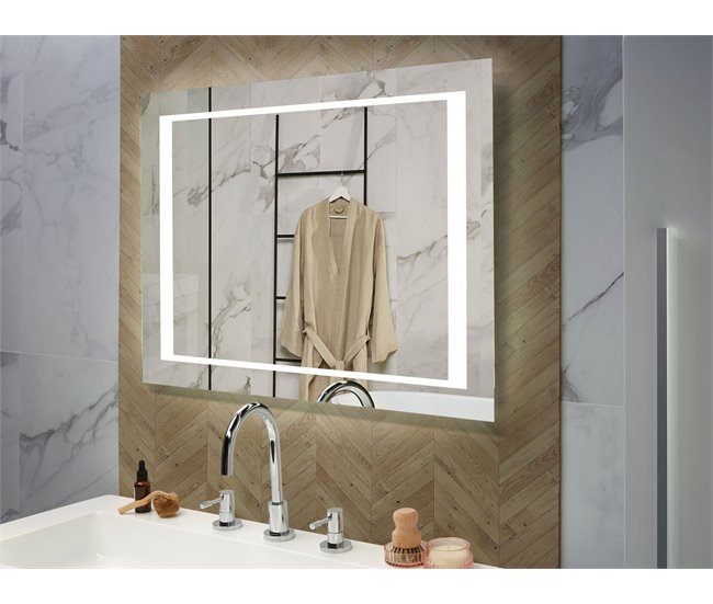 Beliani Espejo de baño EYRE Cinza