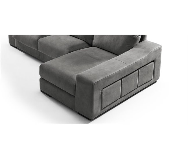 Chaise longue 3 lugares com 3 puffs FULL Antracite
