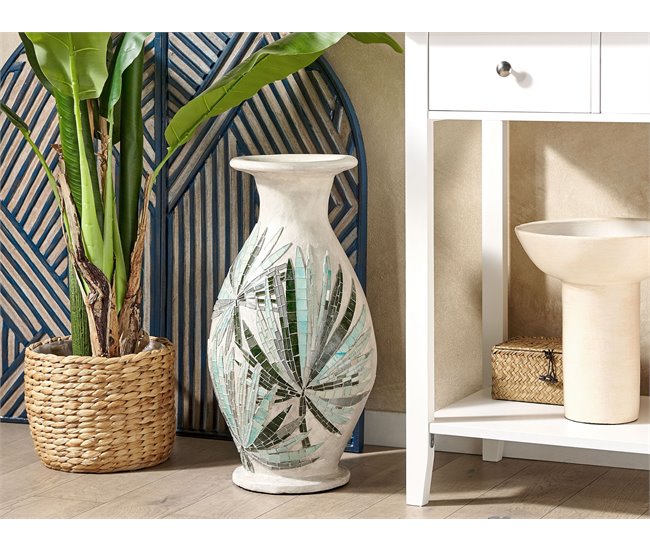 Beliani Jarrón decorativo RAWAS Creme