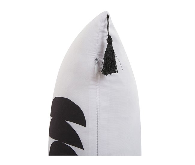 Beliani Almofada decorativa LIRIOPE 30x50 Branco/ Preto