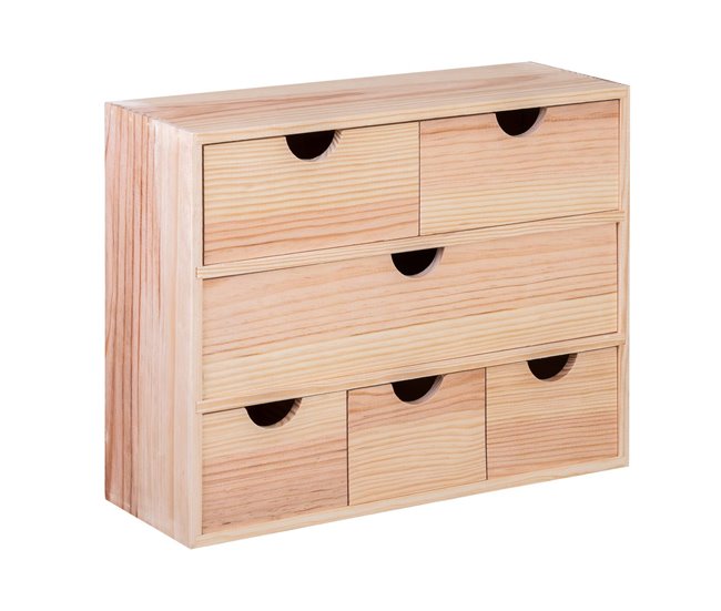 WELL HOME - Minibloco 6 gavetas Castanho