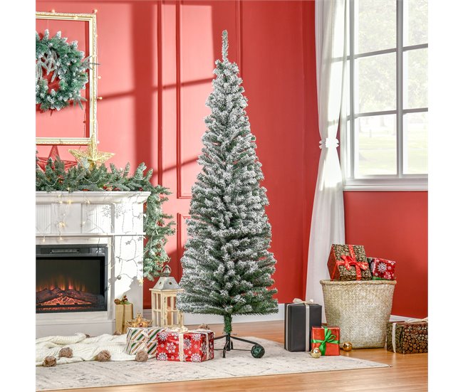 Árvore de Natal PVC e Aço HOMCOM, casa - natal Verde