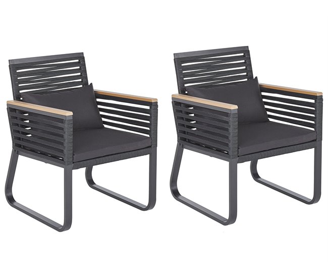 Beliani Cadeira de jardim CANETTO Preto