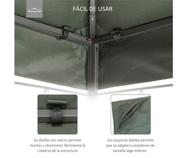 Cobertura de Substituição para Pérgola Poliéster Outsunny 400x300 Cinza