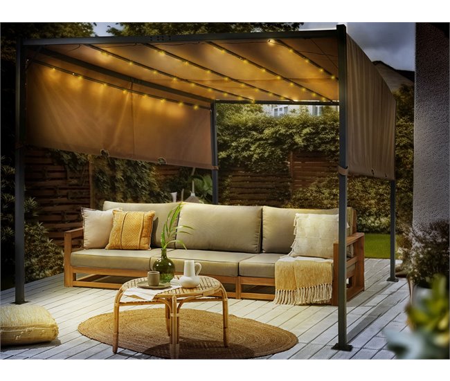 Beliani Pérgola de Jardim PARGA Castanho