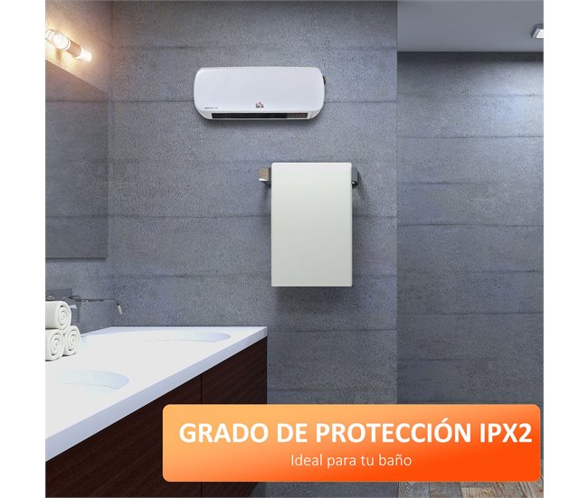 Aquecedor de Parede ABS, PP HOMCOM Branco