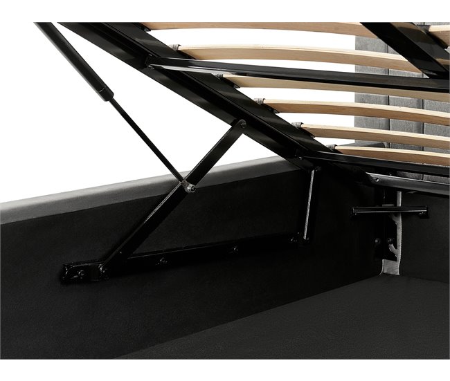 Beliani Cama com armazenamento Veludo VION 157x216 Cinza
