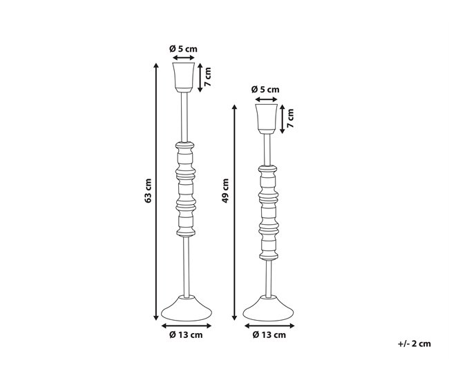 Beliani Candelabro SALAMINA Dourado