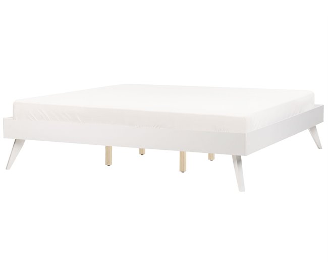 Beliani Cama com estrado MDF BERRIC 187x202 Branco