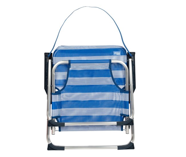 Aktive Pack 2 cadeiras de praia às riscas fixas e dobráveis Multicor