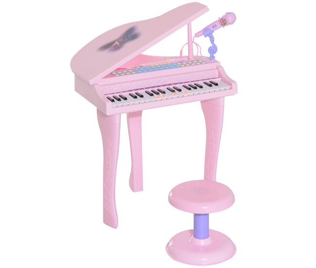 Piano para Crianças ABS HOMCOM Rosa