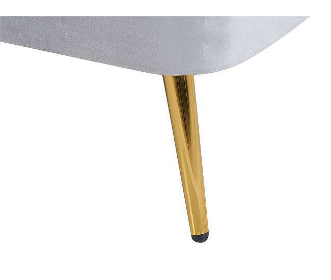 Beliani Chaise longue Veludo ALLIER Azul Marino