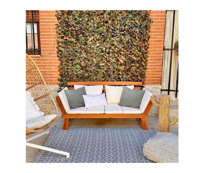 Banco de jardim modular com almofadas Merida madeira de acácia 7house Madeira