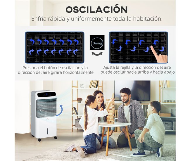 Climatizador Portátil ABS HOMCOM Branco