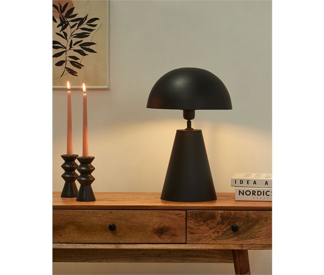 Beliani Candeeiro de mesa PALMIET Preto