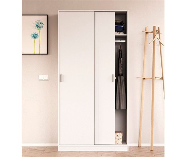 Máximo de 2 roupeiros com portas de correr 100 Branco
