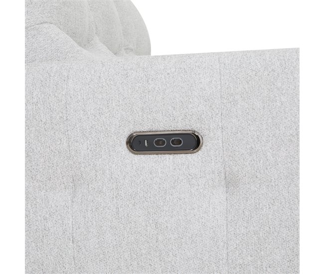 Sofá 3 lugares com 2 assentos relax elétricos DILAN cinza claro Cinza