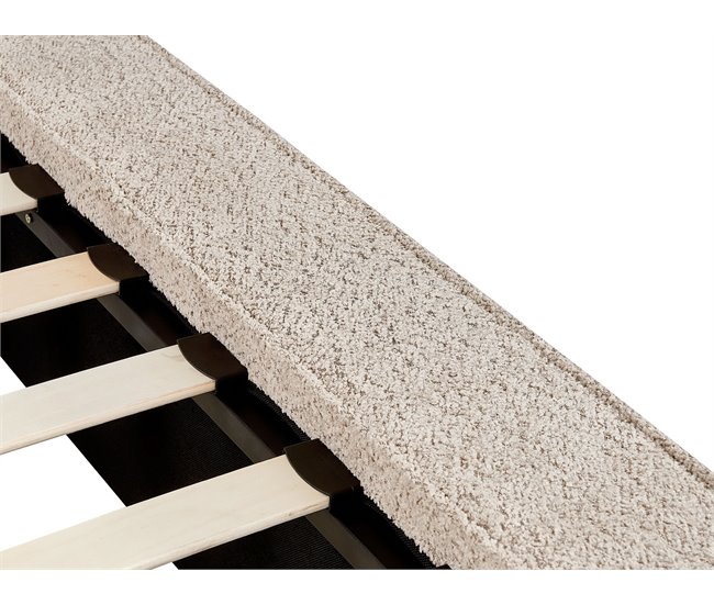 Beliani Cama com estrado Bouclé MIRANDE 189x231 Cinza