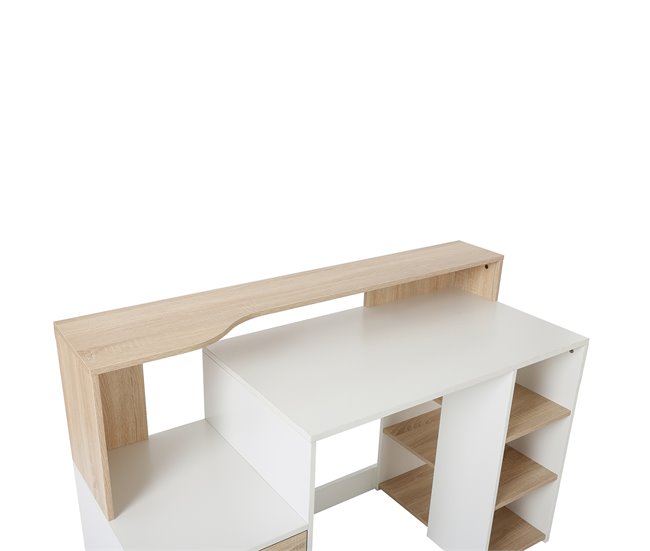 Secretária MDF HOMCOM, escritório - secretárias 137x55 Amarelo