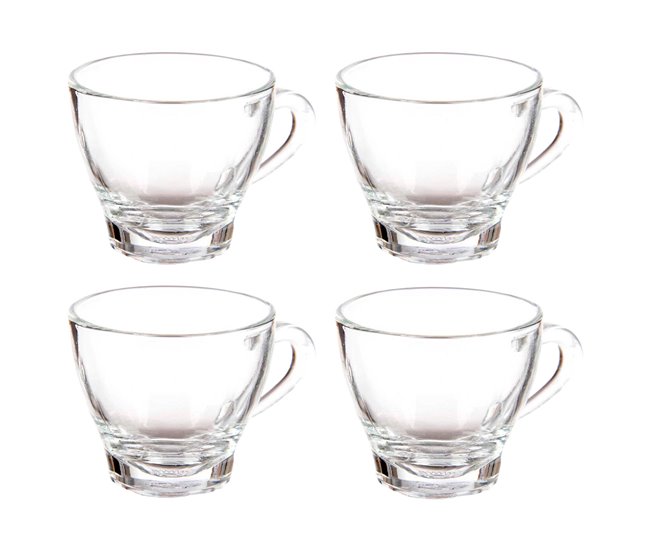 Conjunto de 4 xícaras de café com alça coleção VIVALTO Transparente