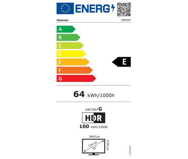 Televisão de 55 polegadas HISENSE 55E6NT 4K Smart TV Preto
