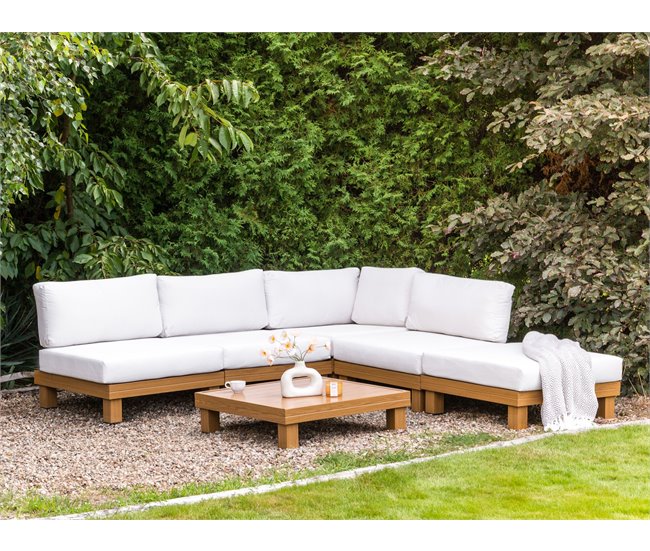 Beliani Conjunto lounge SANZA Branco