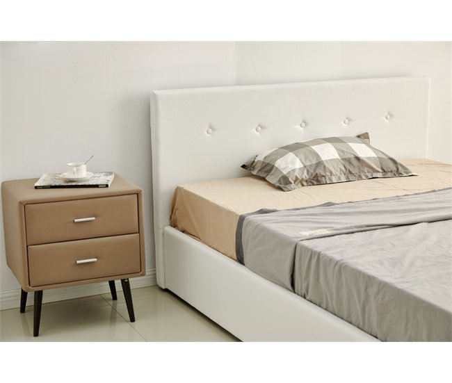 Cama dobrável com cabeceira + colchão Branco