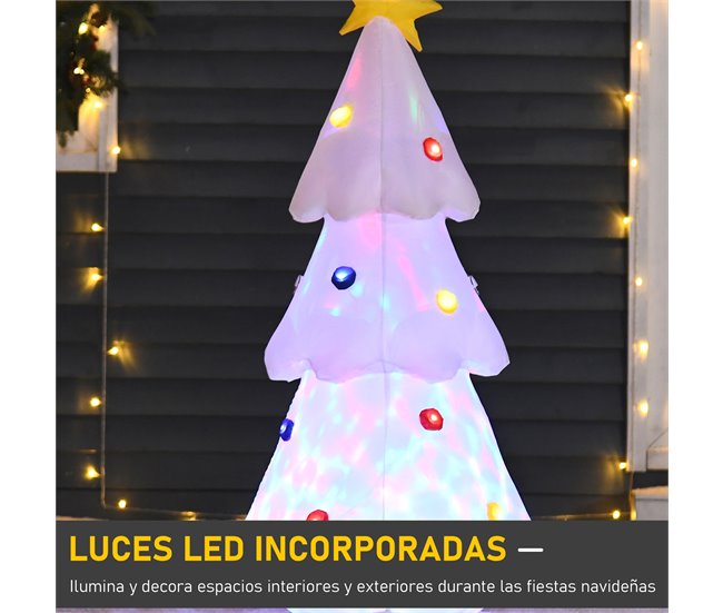 Árvore de Natal Inflável Poliéster HOMCOM, casa - natal Branco