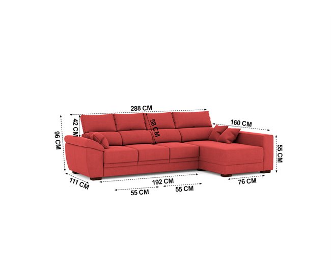 Chaise longue ARGOS Vermelho