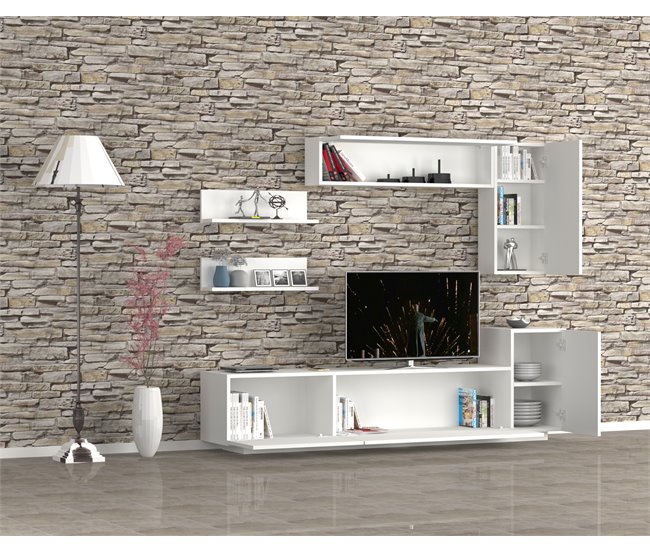 Compacto de TV VENUS cor branca 200cm Branco