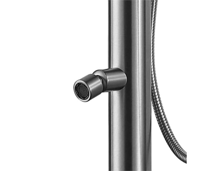 Sined STINTINO Chuveiro em aço inoxidável 316L com chuveiro giratório e chuveiro manual, Inox Cinza