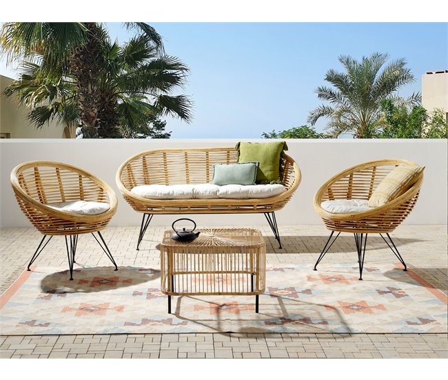 Beliani Conjunto lounge Rattan/vime MARATEA/CESENATICO Natural