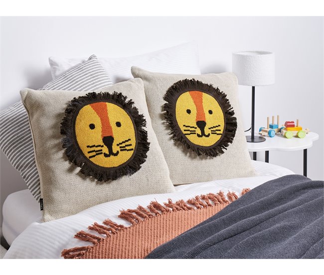 Beliani Almofada decorativa SARANGAR Bege