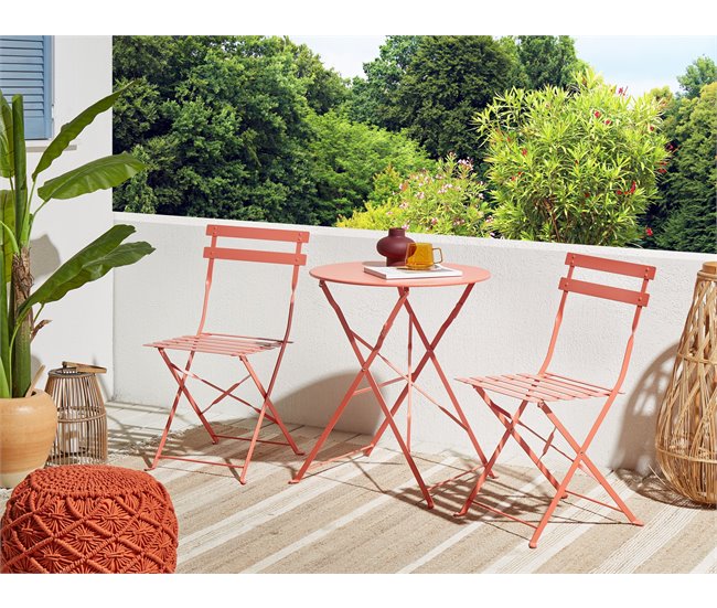 Beliani Conjunto bistrô FIORI Laranja